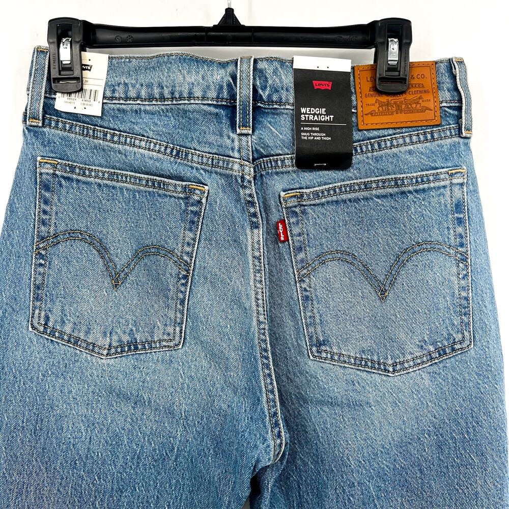 LEVI'S Womens Wedgie Straight Jeans 29x28 US 8 Calling All Blue 34964-0178 NWT - Picture 9 of 14